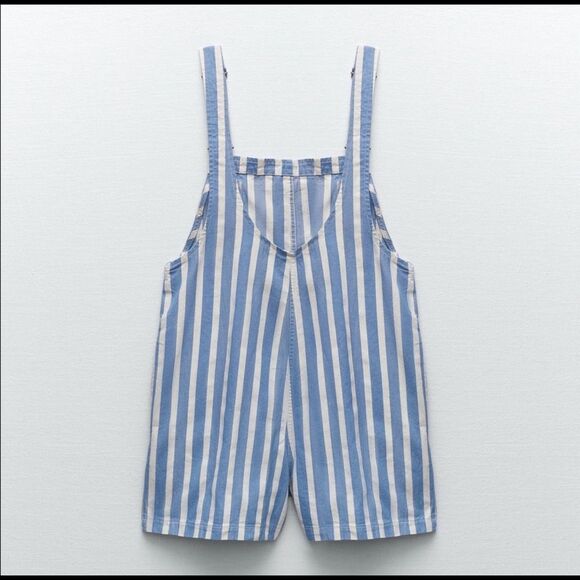 Zara NEW Striped Short overalls - Picture 4 of 10